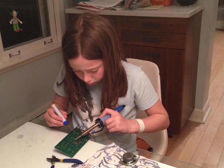 Aviva soldering as a child